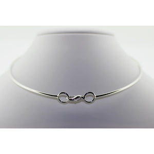 DISCREET DAY COLLAR, STERLING SILVER, CHOKER NECKLACE,UNISEX.