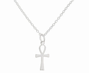Ankh Sterling Silver Pendant Necklace, 925 Sterling Silver, Handmade