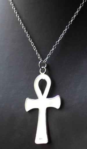 Large Ankh Necklace, Gothic Silver- 925 Sterling Silver.