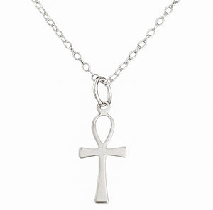 Ankh Silver Necklace, Sterling Silver Ankh Pendant with 925 Sterling Silver Chain