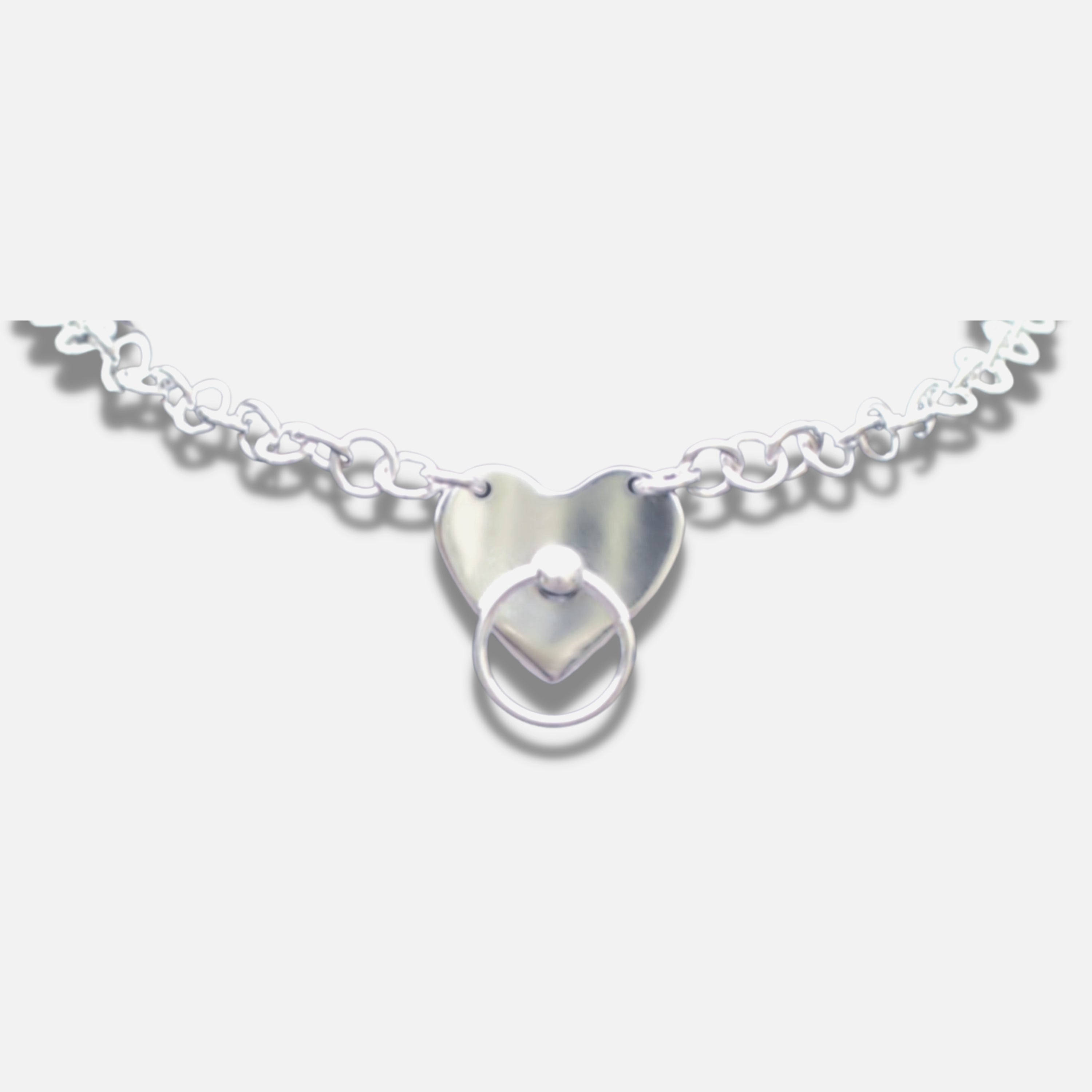 The Captive Heart Collar-Sterling Silver 30mm Heavy Chain and O Ring.