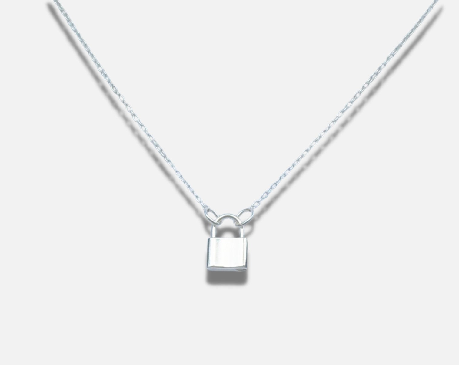 Initial Lock Necklace - Sterling Silver - Oak & Luna