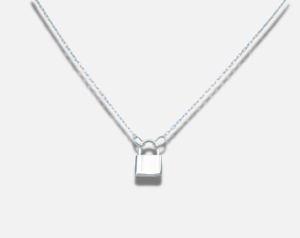 Solid Sterling Silver (925) BDSM Necklace with 11 mm Padlock and Chase Chain