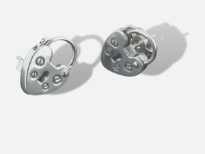 Padlock stud earrings in Sterling Silver 925