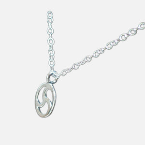 Sterling Silver Discreet cutaway BDSM Triskle, Day Collar, Discreet Petite Necklace Silver O Ring  - Unisex- Handmade
