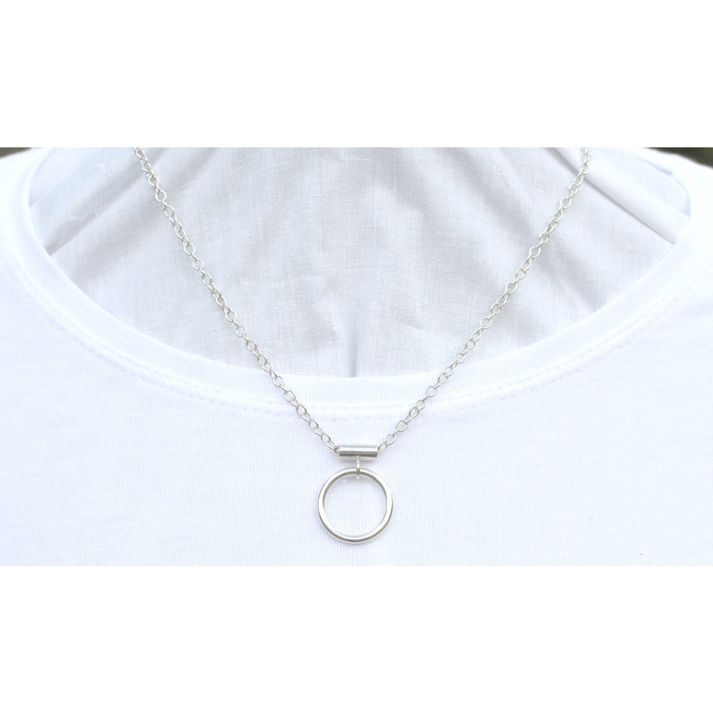 Discreet Day Collar, O Ring, Sterling Silver (925), Choker, Necklace, Silver O Ring, Handmade, Unisex.