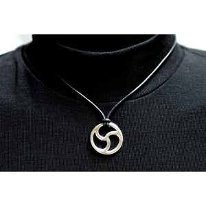 New Design, Triskele-Triskelion Discreet BDSM Symbol, Cutaway, Large 25mm Sterling Silver Bdsm Symbol, Handmade BDSM Collar