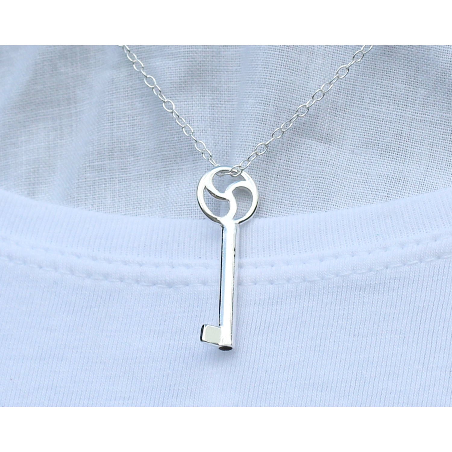 Triskelion Chastity Key Necklace - Gold & Steel