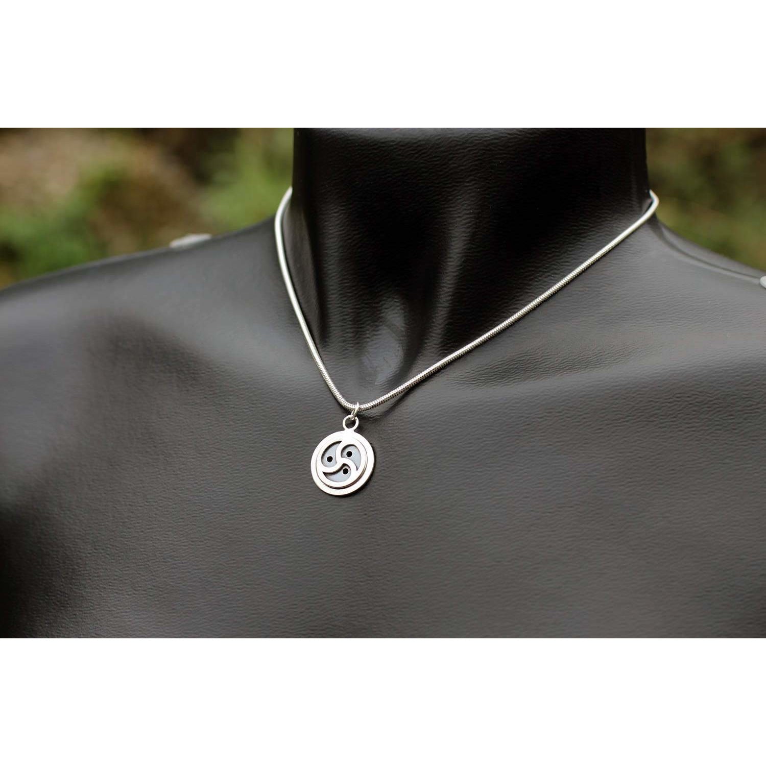 Sterling Silver Triskele BDSM Symbol, Pendant Bondage Jewelry, Emblem.