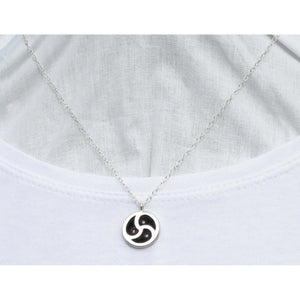 Triskele Pendant, BDSM Triskele Symbol, 15MM wide (925) Sterling Silver chain.