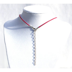PINK LEATHER & STERLING SILVER KITEN DAY COLLAR, WITH SILVER BELL, SMALL.