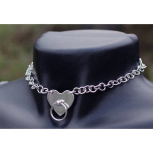 The Captive Heart Collar-Sterling Silver 30mm Heavy Chain and O Ring.
