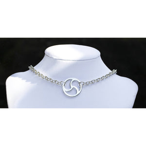 925 Sterling Silver Lock Necklace, Solid Silver Locking Clasp Elegant Submissive Discreet Day Collar 15 inch