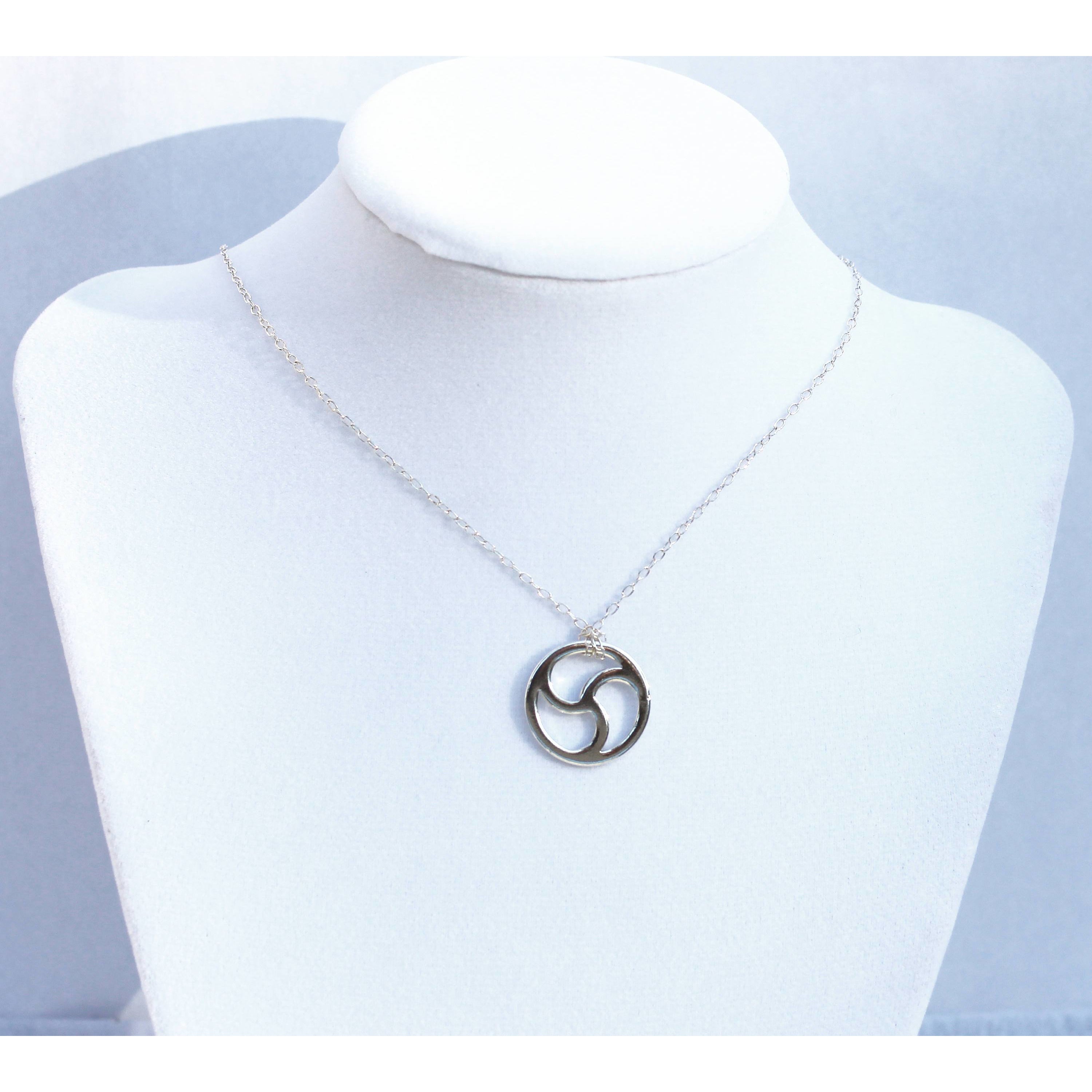 Sterling Silver Triskele, BDSM Symbol, Necklace, BDSM Emblem Jewelry, Triskelion, Handmade, Celtic Style Jewellery.Day Collar