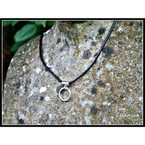 Very Discrete, Sterling Silver O Ring, Leather Cord - Unisex-Day Collar, Public Collar,  Submissive Necklace