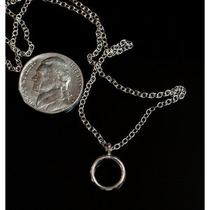 Handmade Sterling Silver Day Collar with Discreet Petite Necklace and O Ring - Versatile Unisex Design