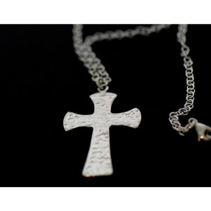 Sterling Silver, Gothic Cross, Large, Hammered Gothic Cross, Trinity Cross. , boxed and gift wrapped
