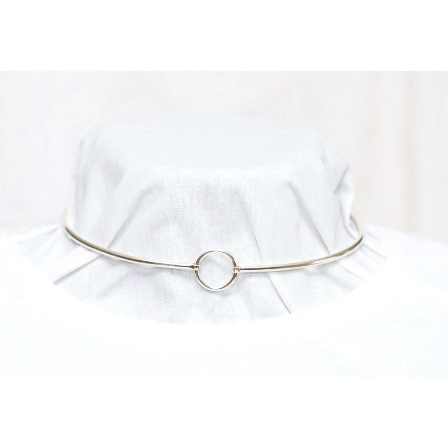 925 Sterling Silver Lock Necklace, Solid Silver Locking Clasp Elegant Submissive Discreet Day Collar 15 inch