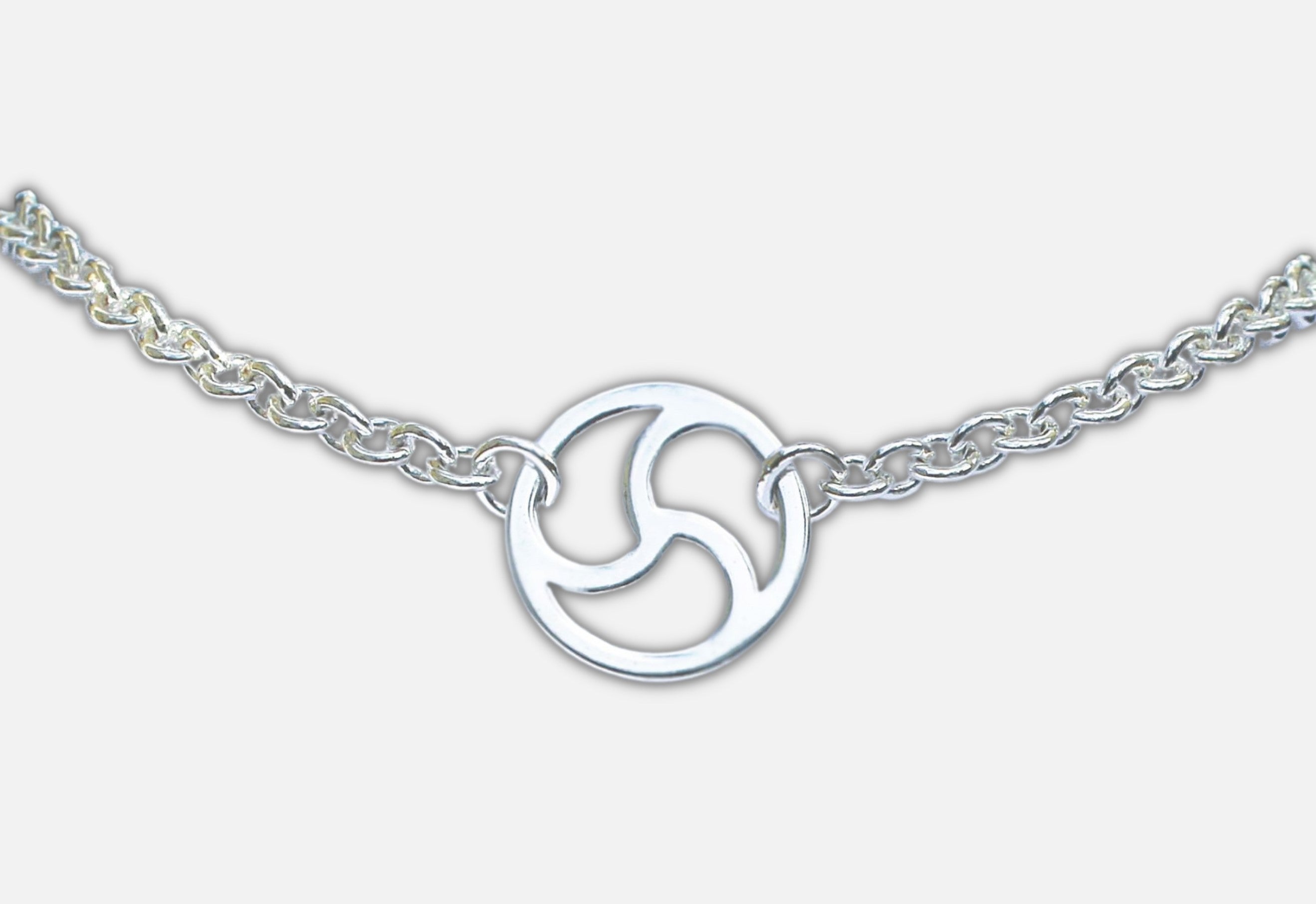 Sterling Silver, Day Collar, Discreet BDSM Symbol Medium Heavy Chain, Choker Style, Handmade
